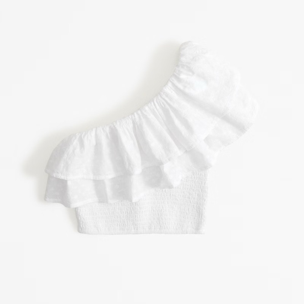 BNWT — Abercrombie & Fitch One-Shoulder Ruffle Top — Size MD